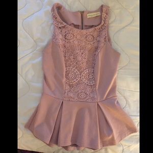 Lace Peplum pink top Urban Outfitters